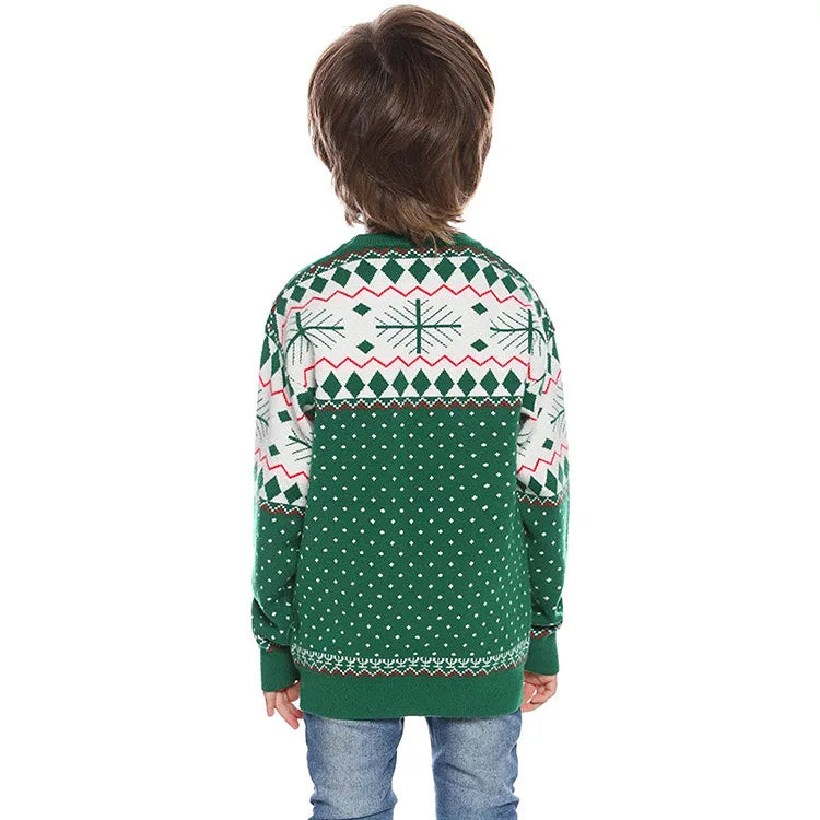 2025 New Christmas Matching Sweaters for Women Men Couples Knitwear Jacquard Elk Print Jumpers Full Sleeve Warm Soft Pullovers