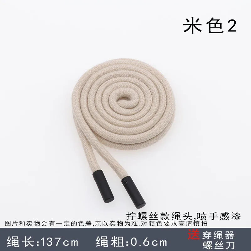 6mm Round Sweater Hat Rope Polyester Cotton Drawstring Men Women Sports Pants Waist Rope Decorative Casual Pants Belt Rope