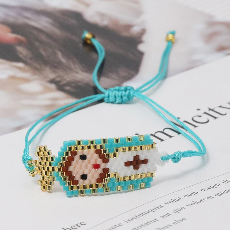 ZHONGVI Cute Religious Saint Design Bracelets for Womne Lady Colorful Miyuki Bead Europe and America Vacation Friendship Jewelry