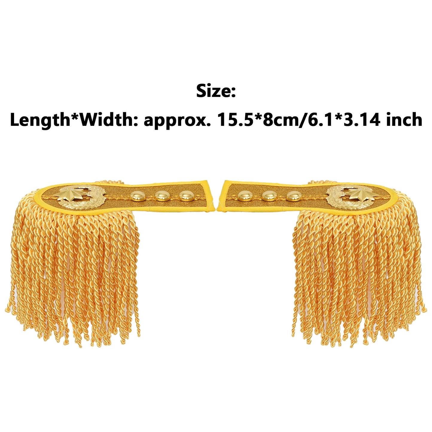 1 Pair Drum Horn Band Tassel Fringe Chain Shoulder Badge Applique Epaulet Clothing Uniform Party Performance Costume Accessories