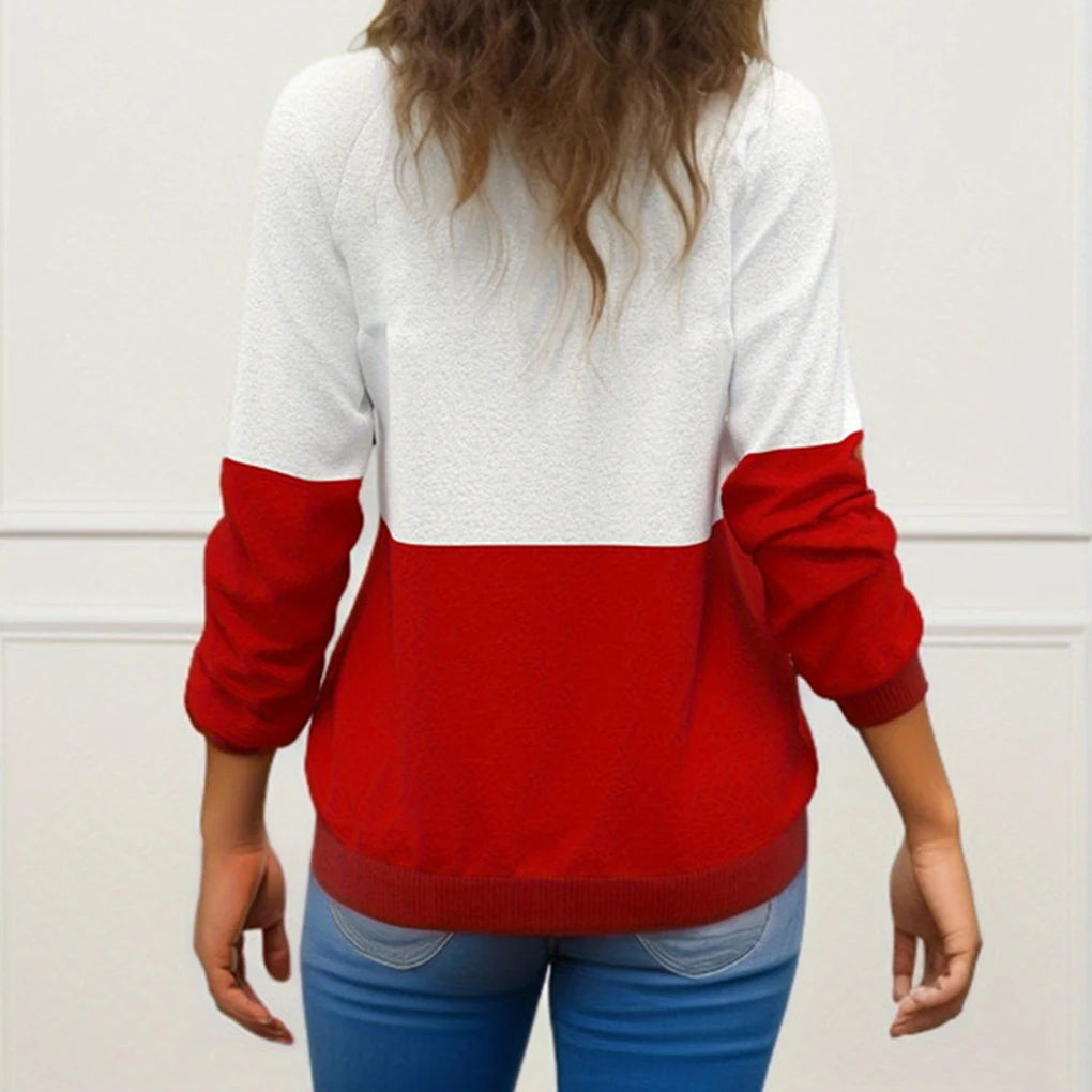 2024 Christmas Series Women’s Autumn and Winter Casual Fashion Printed Long Sleeve Round Neck Pullover Large Size Sweatshirt