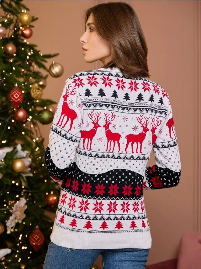 2025 New Women Men Kids Christmas Sweaters Casual Soft Jumpers Warm Thicken Matching Outfits Pullover Knitwear Xmas Family Look