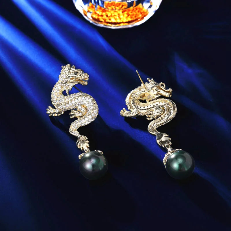 SUYU Spring New 2024 Dragon Year Zodiac Design Earrings Fashion Luxury Personalized Creative Earrings Festival Gifts