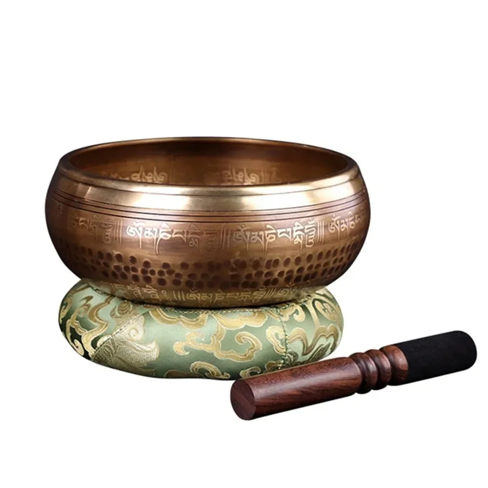 Nepal Large Bowl Singing 20cm Copper Handmade Buddha Bowls Tibetan Yoga Bowl Meditation Tools Buddha Sound Bowls Awareness Set