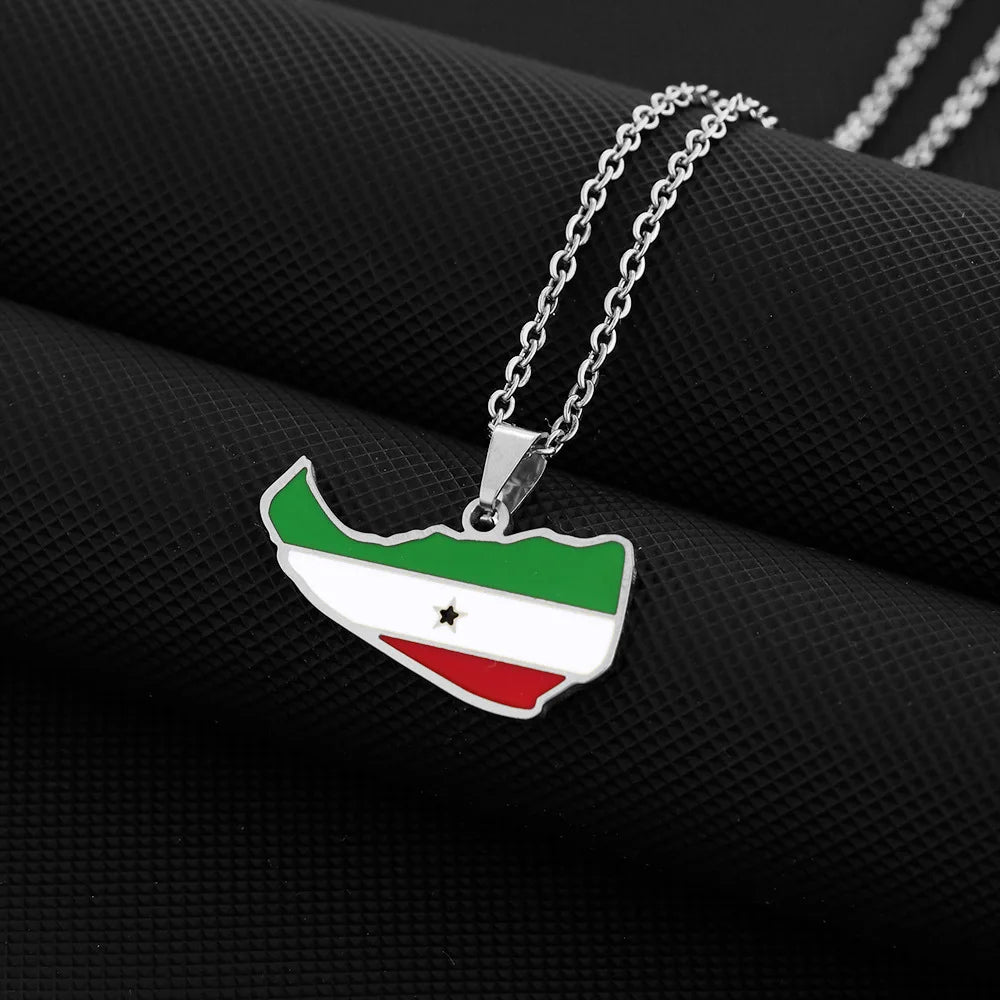 2024 new fashion stainless steel retro dripping oil national style Somaliland pendant necklace temperament everything collarbone