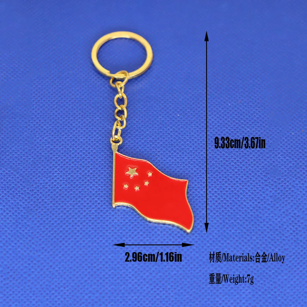 2024 New fashion China flag map keychain pendant men's and women's bags car key chain accessory anniversary small gift