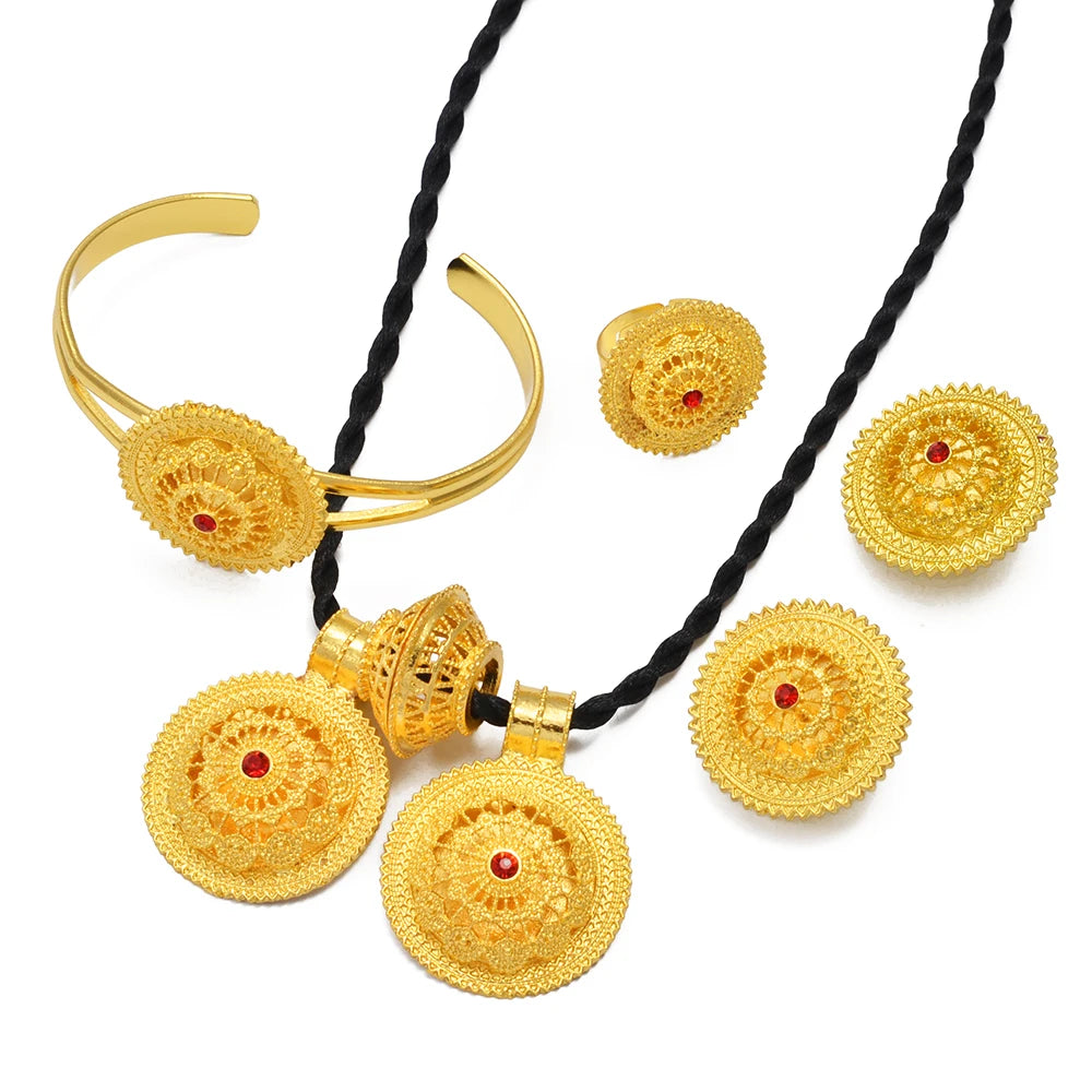 Ethiopian Jewelry Sets Ethnic Wedding Women Girls Eritrean Habesha African Birthday Party Gifts  @181116