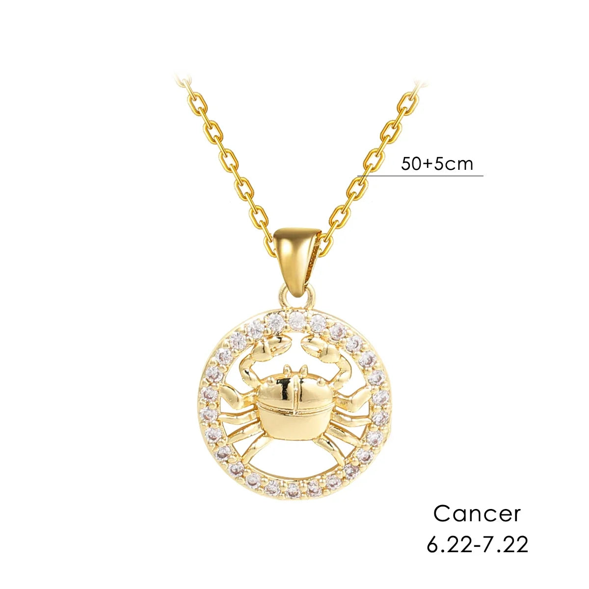 12 Zodiac Signs Necklace Copper Gold Plated Zodiac Signs Pendant Chain Ladies Necklace Birthday Jewelry Ladies Jewelry