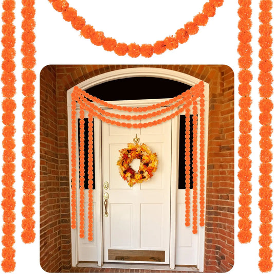 10-100pcs Marigold Flower Garland Decoration Artificial Flowers Indian Decor Diwali Pooja Day of The Dead wedding Mexican Party