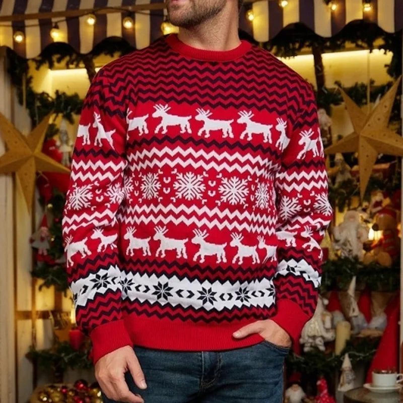 Family Christmas Sweater 2024 New Women Men Couples Matching Clothes Soft Warm Knitwear Jacquard Pullover Top Xmas Look Jumpers