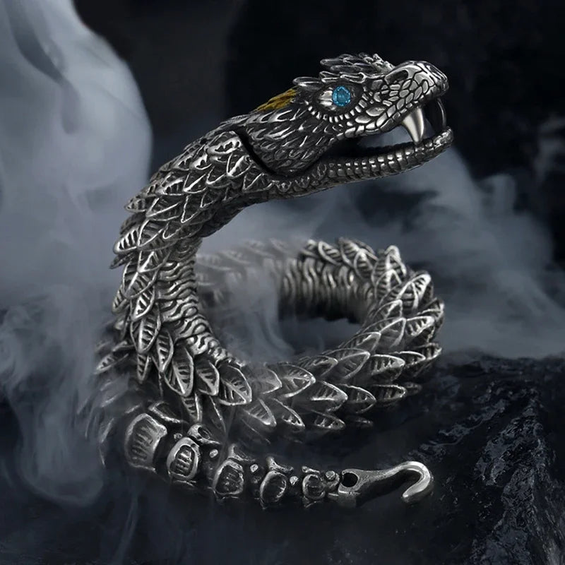Traditional Tibetan Buddhism Dragon Bracelet Domineering Dragon Scales Bangle for Men Women Lucky Amulet Bracelet Jewelry Gift