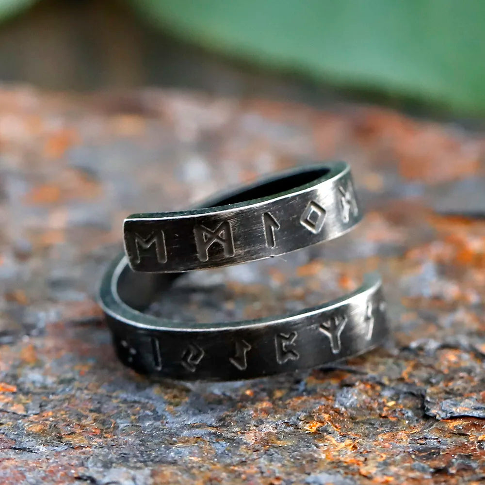 2024 New 316L Stainless Steel Viking Rotating chain rune Ring For Men Fashion retro Amulet fashion Jewelry Gift free shipping