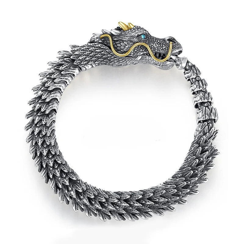 Traditional Tibetan Buddhism Dragon Bracelet Domineering Dragon Scales Bangle for Men Women Lucky Amulet Bracelet Jewelry Gift