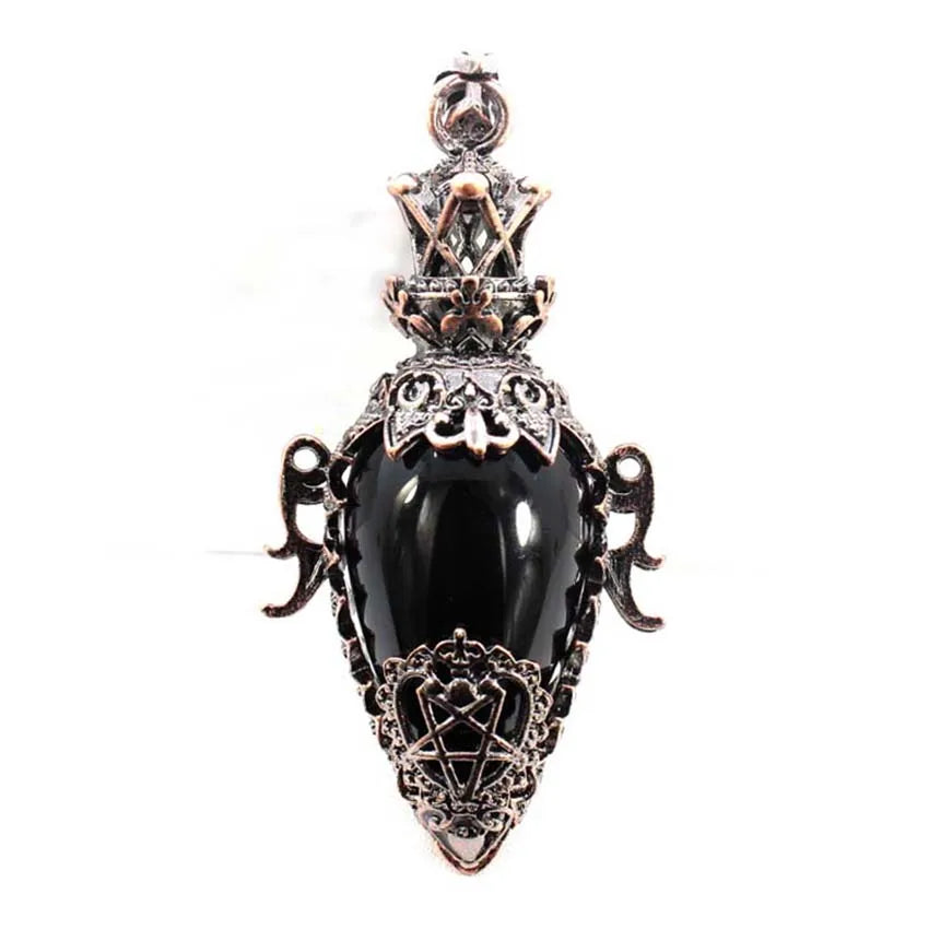 Water Drop Crystal Pendulum for Dowsing Spiritual Divination Natural Amethyst Rose Quartz Onyx Antique Pendulums Pendant Pendulo