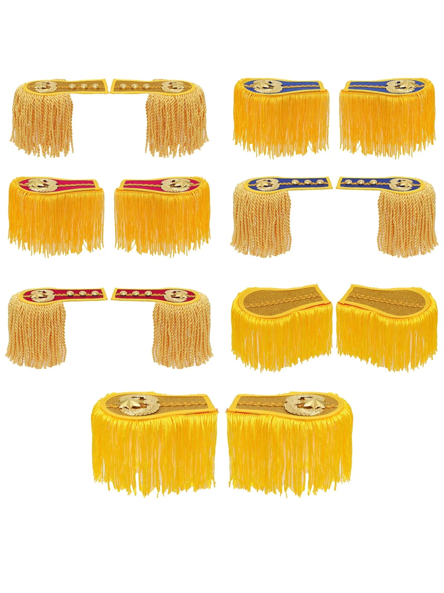 1 Pair Drum Horn Band Tassel Fringe Chain Shoulder Badge Applique Epaulet Clothing Uniform Party Performance Costume Accessories
