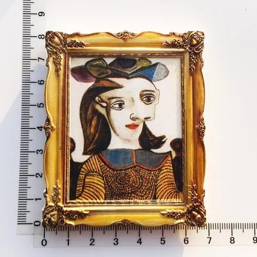Van Gogh Picasso Oil Painting UV Photo Frame World Famous Paintings 3d Fridge Magnets Home Decoration Collection Gifts