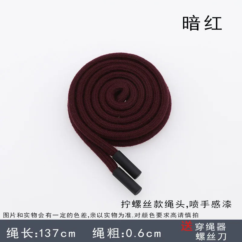 6mm Round Sweater Hat Rope Polyester Cotton Drawstring Men Women Sports Pants Waist Rope Decorative Casual Pants Belt Rope