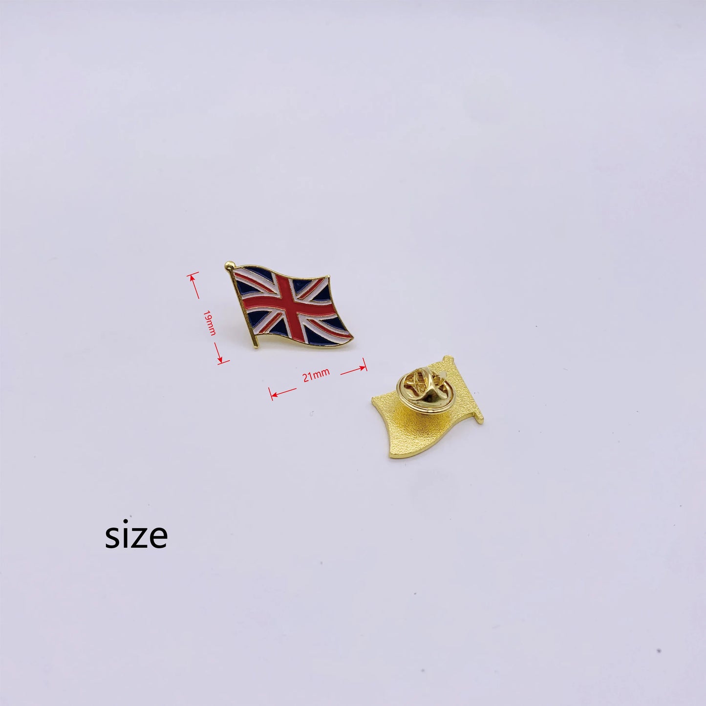 100Pcs Waving British Union Jack Flag Enamel Pin (England) Flag Bulk Metal National Lapel Pin