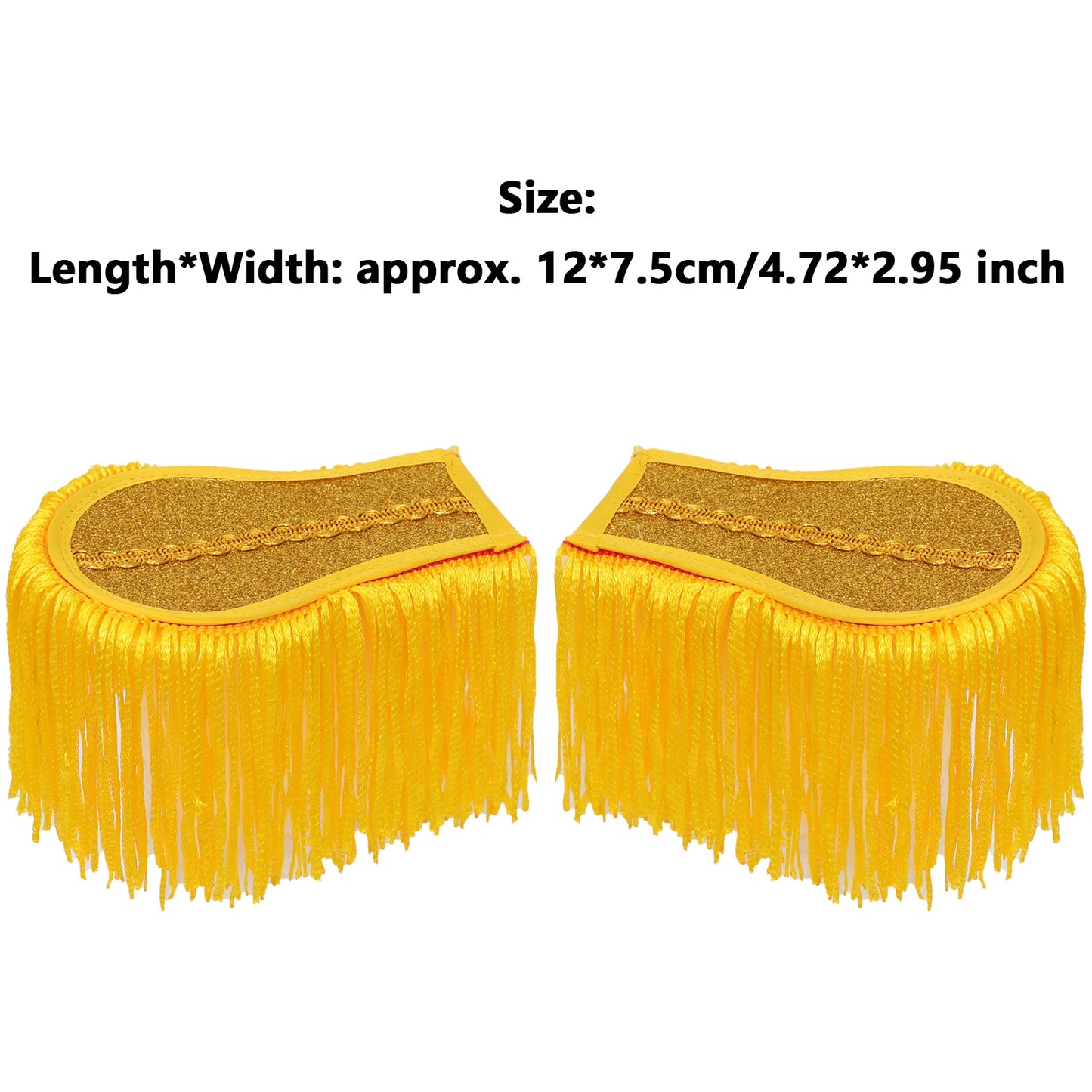 1 Pair Drum Horn Band Tassel Fringe Chain Shoulder Badge Applique Epaulet Clothing Uniform Party Performance Costume Accessories