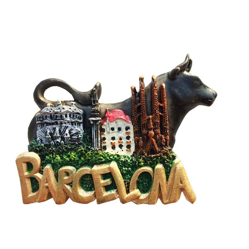 Spain Barcelona Fridge Magnets Tourist Souvenir Decoration Articles Handicraft Magnetic Refrigerator Stickers Collection Gifts