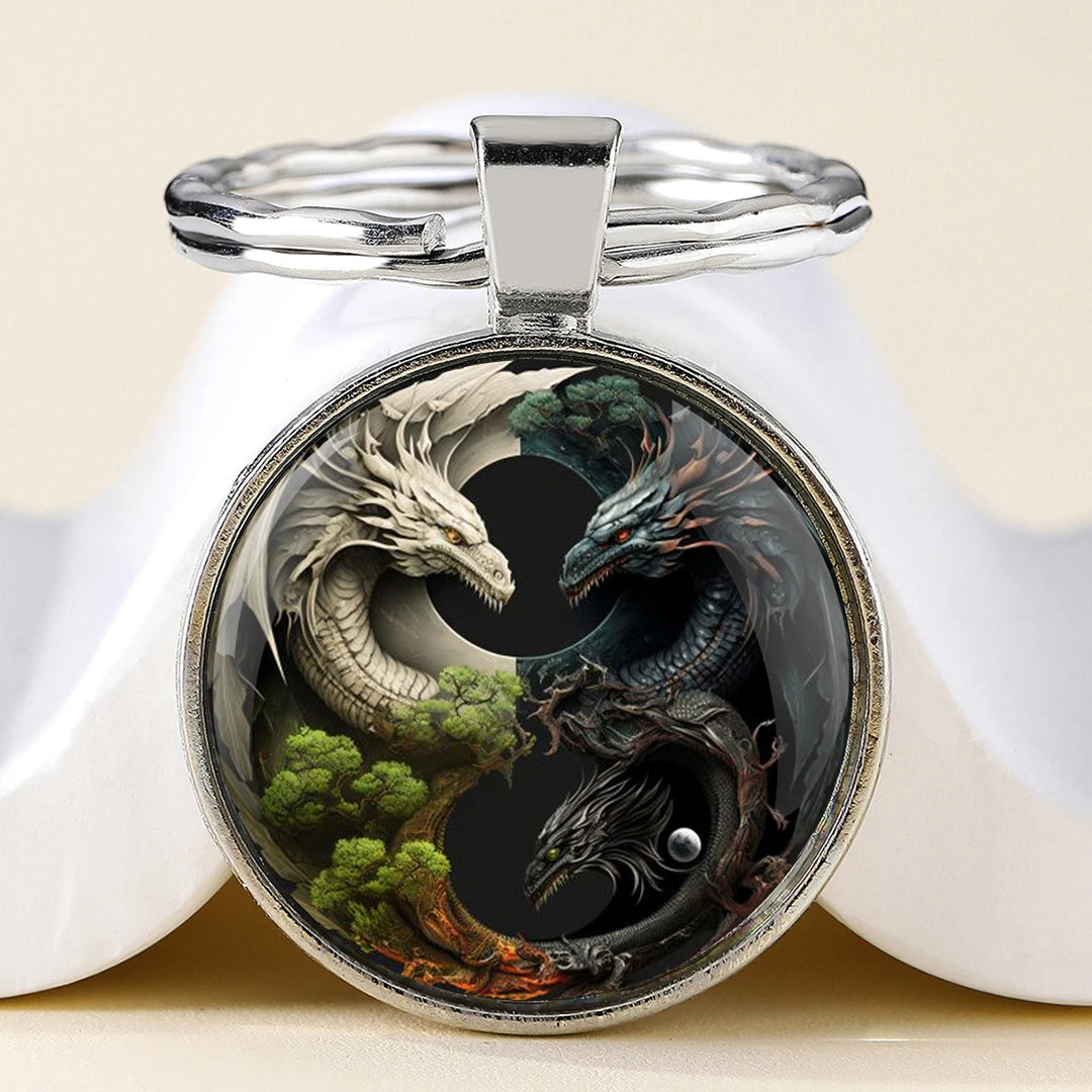 Star Sign Animal Cats Lion Graphic Design Key Chain Unique Keyrings Charm Pendant Jewelry Perfect Birthday Anniversary Gift Idea