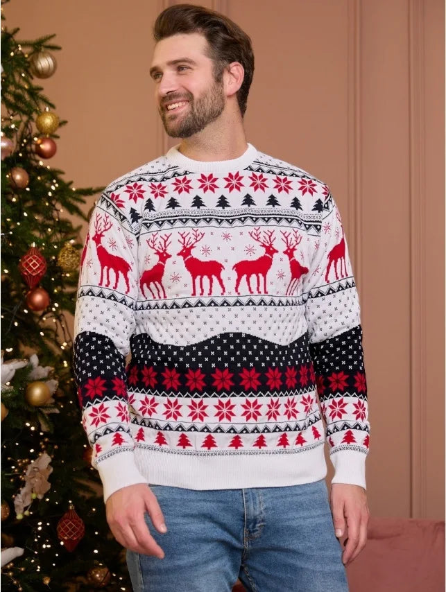 2025 New Women Men Kids Christmas Sweaters Casual Soft Jumpers Warm Thicken Matching Outfits Pullover Knitwear Xmas Family Look