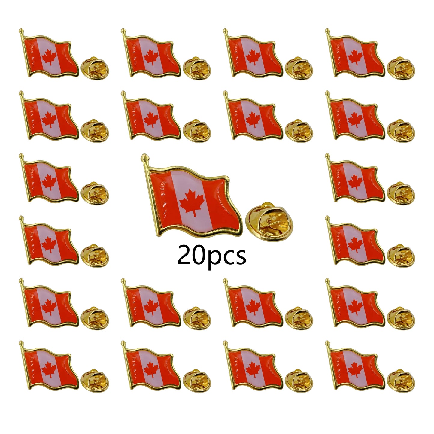 10/20/50/100pcs Canada Flag lapel Pins   Canadian national brooches pin  Decoration for Clothes and Bags