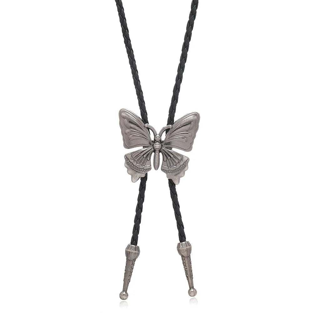 Vintage Cowboy Jazz Hat Alloy mens bolo tie Men Women Leather Rope Long Necklace Sweater Chain shirts Bolo Tie Men Accessories