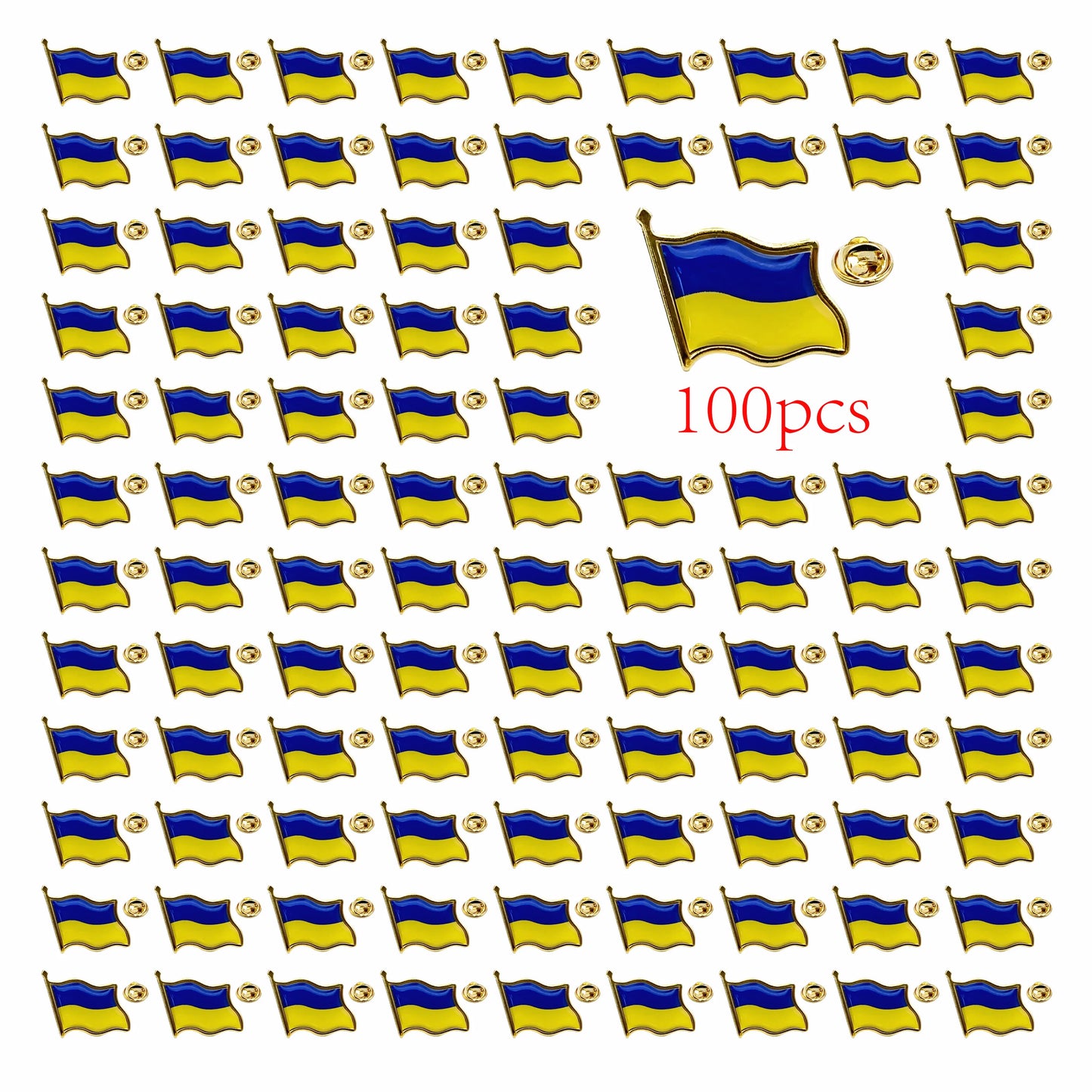 Ukraine Flag Lapel Pins - Bulk Pack Ukraine National Emblem Badges for Jackets Hats Backpacks And Clothes