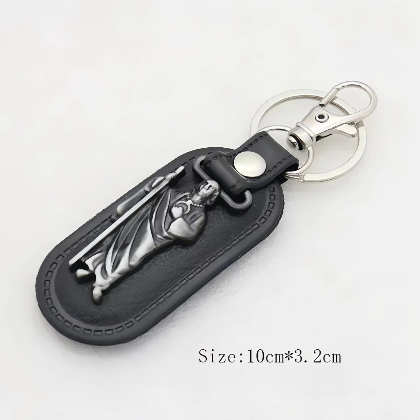 1pc Metal PU Leather St. Jude Pendant Keyring Keychain Religious Ornament