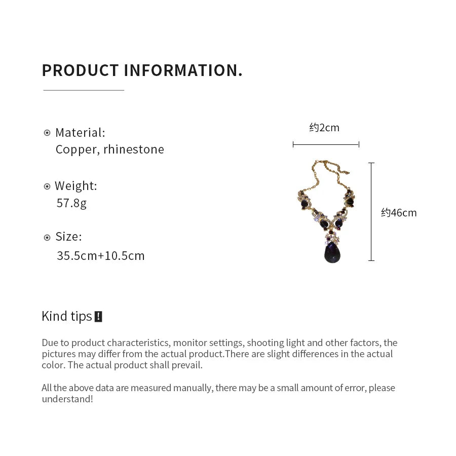 2 Pcs Inlaid Rhinestone Water Drop Necklace Earring Jewelry Sets for Women 2025 Hot Sale Personalized Wedding Bride Accessories