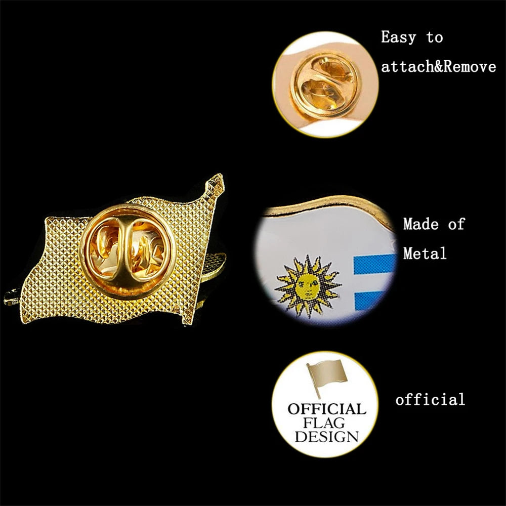 The Oriental Republic of Uruguay Of South America National Flag Badge Fashion Clothes Lapel Pins