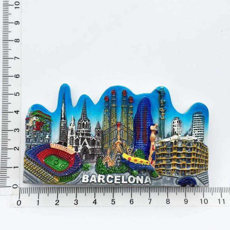 Spain Barcelona Fridge Magnets Tourist Souvenir Decoration Articles Handicraft Magnetic Refrigerator Stickers Collection Gifts