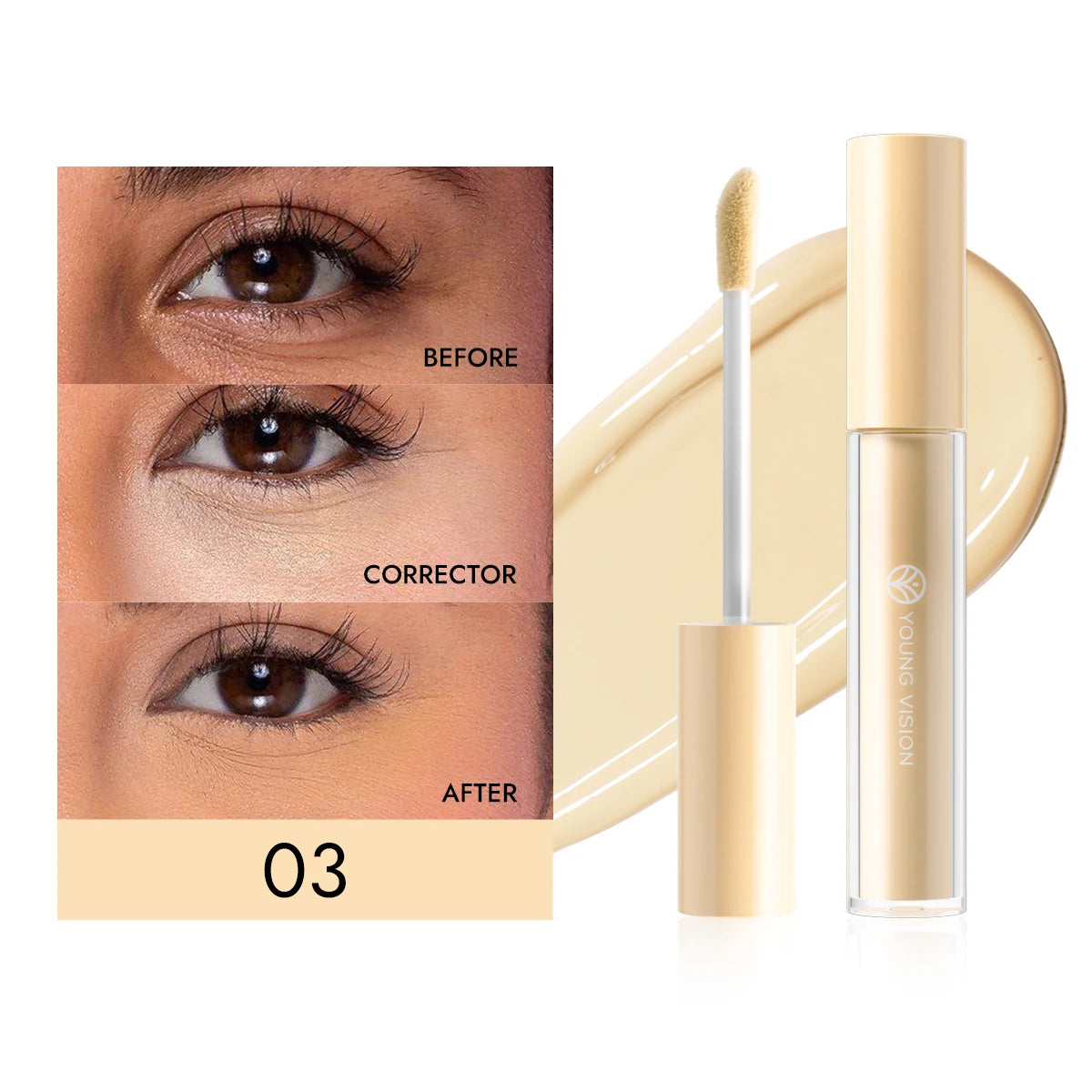 YOUNG VISION 6 Colors Hydrating Fresh Concealer Brightens Skin Tone and Covers Blemishes and Dark Eye Circles Concealer