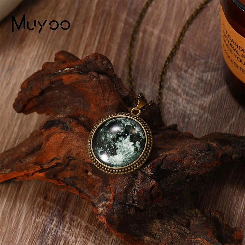 2023 New Arrival Fashion Painting India Shiva Ganesha Hindu God Glass Dome Antique Pendant Handmade Jewelry Vintage Necklaces