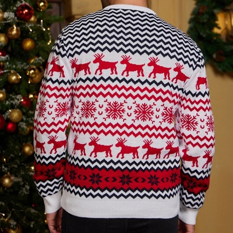2025 Christmas Sweaters Women Men Boys Girls Matching Outfits Couples Kids Casual Knitwear Long Sleeve Jumpers Xmas Family Look
