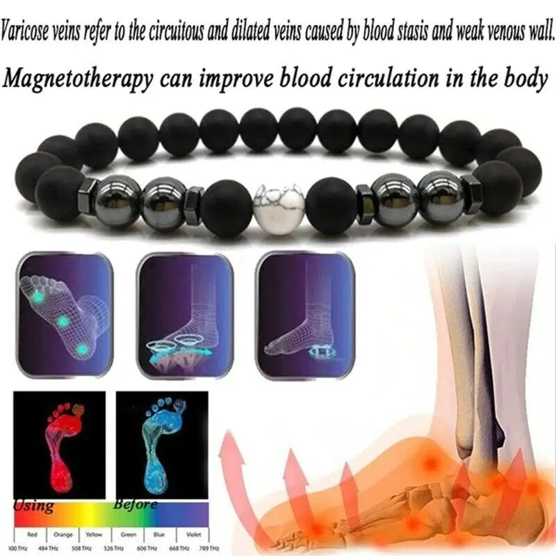 2022 Treatment of Varicose Veins Obsidian Anklet Adjustable Weight Loss Magnetic Therapy Magnet Anklet Bracelet for Mom Dad