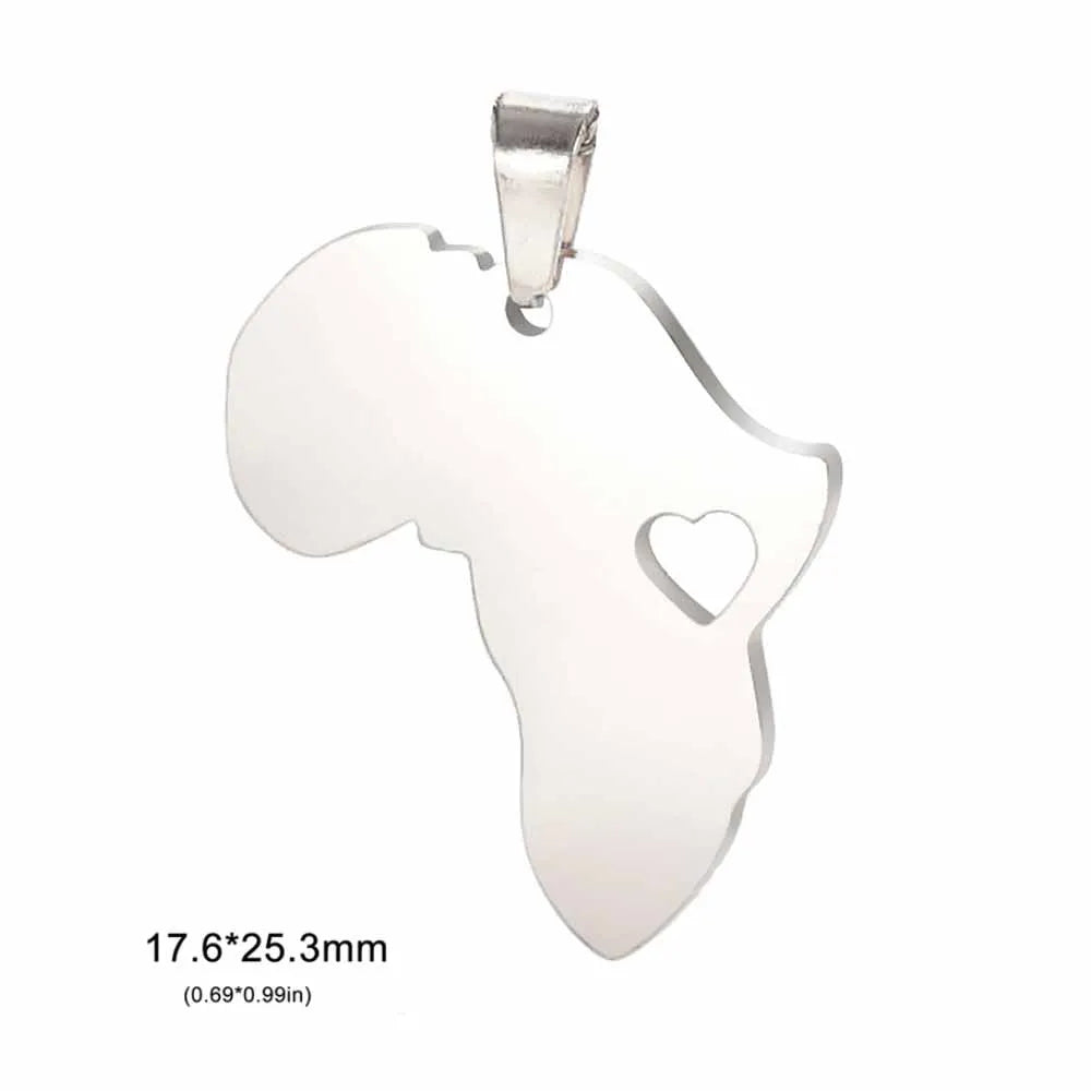 EUEAVAN 1pc Africa Berbers Symbol Map Stainless Steel Pendant for Necklace African Kabyle Berber Jewelry Making Supplies DIY