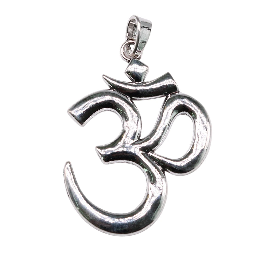 1pcs 75x56mm Antique Silver Plated Big Om Yoga Pendant Charm Large Om Pendants Charm Big Om Charm