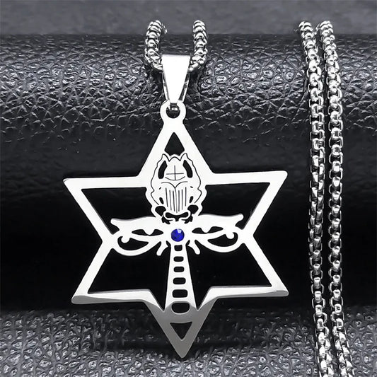 The new hollowed-out six-pointed star David Star necklace is a versatile accessory for couples, featuring a star pendant and a c