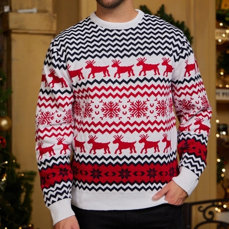 2025 Christmas Sweaters Women Men Boys Girls Matching Outfits Couples Kids Casual Knitwear Long Sleeve Jumpers Xmas Family Look