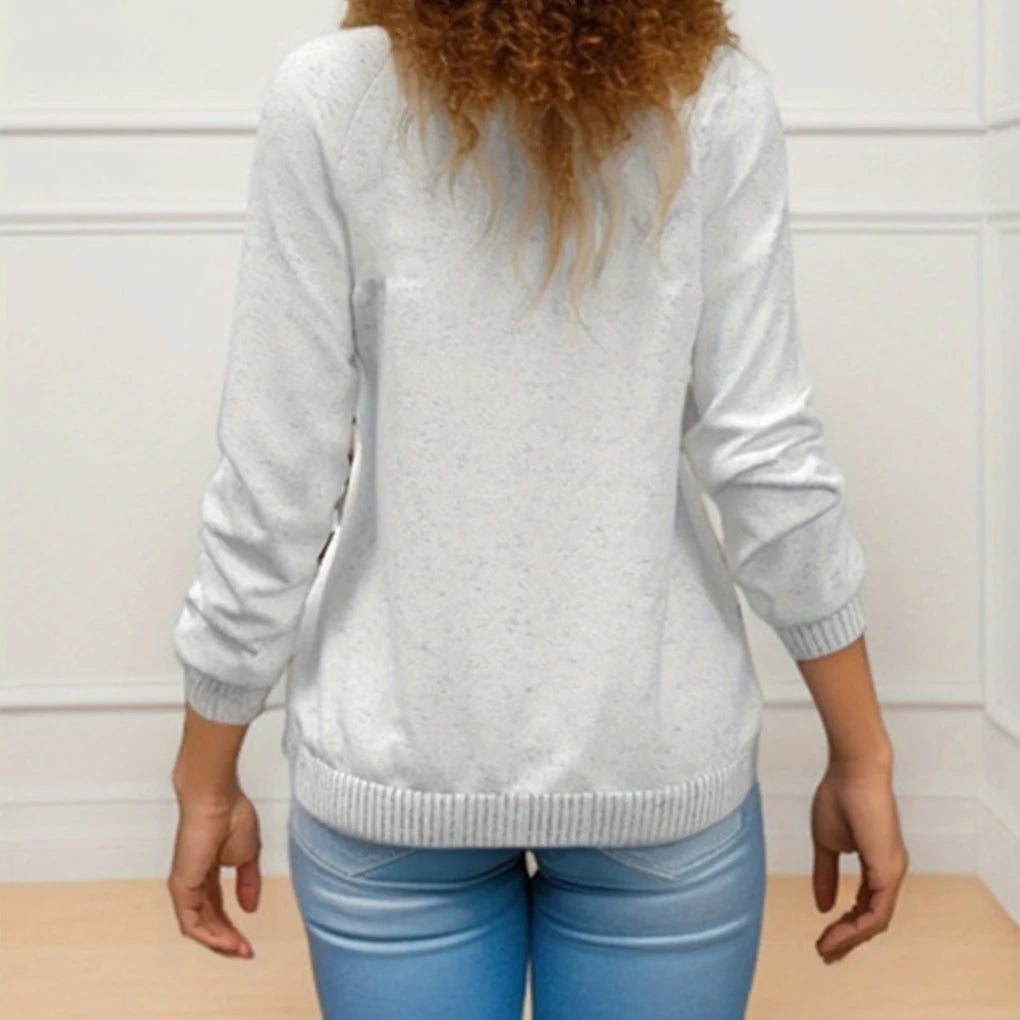 2024 Christmas Series Women’s Autumn and Winter Casual Fashion Printed Long Sleeve Round Neck Pullover Large Size Sweatshirt