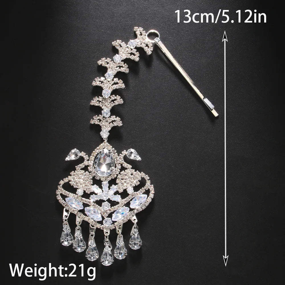 Stonefan Pendant Rhinestone Forehead Chain for Women Designer Elegant Pearl Pendant Hair Jewelry Bridals Weddings Accessories