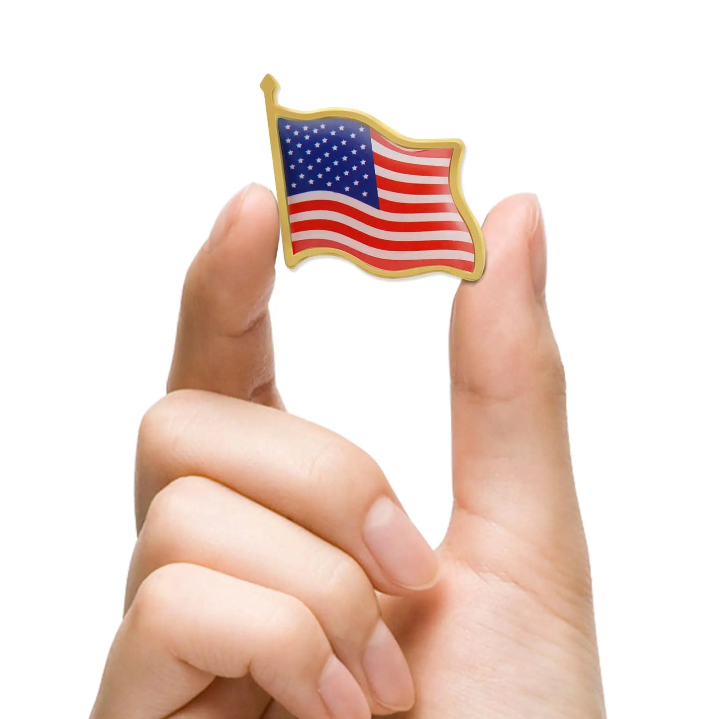 100 Pack American Flag Brooch in bulk metal - American Memorial Insignia for patriotic Memorial Day parties