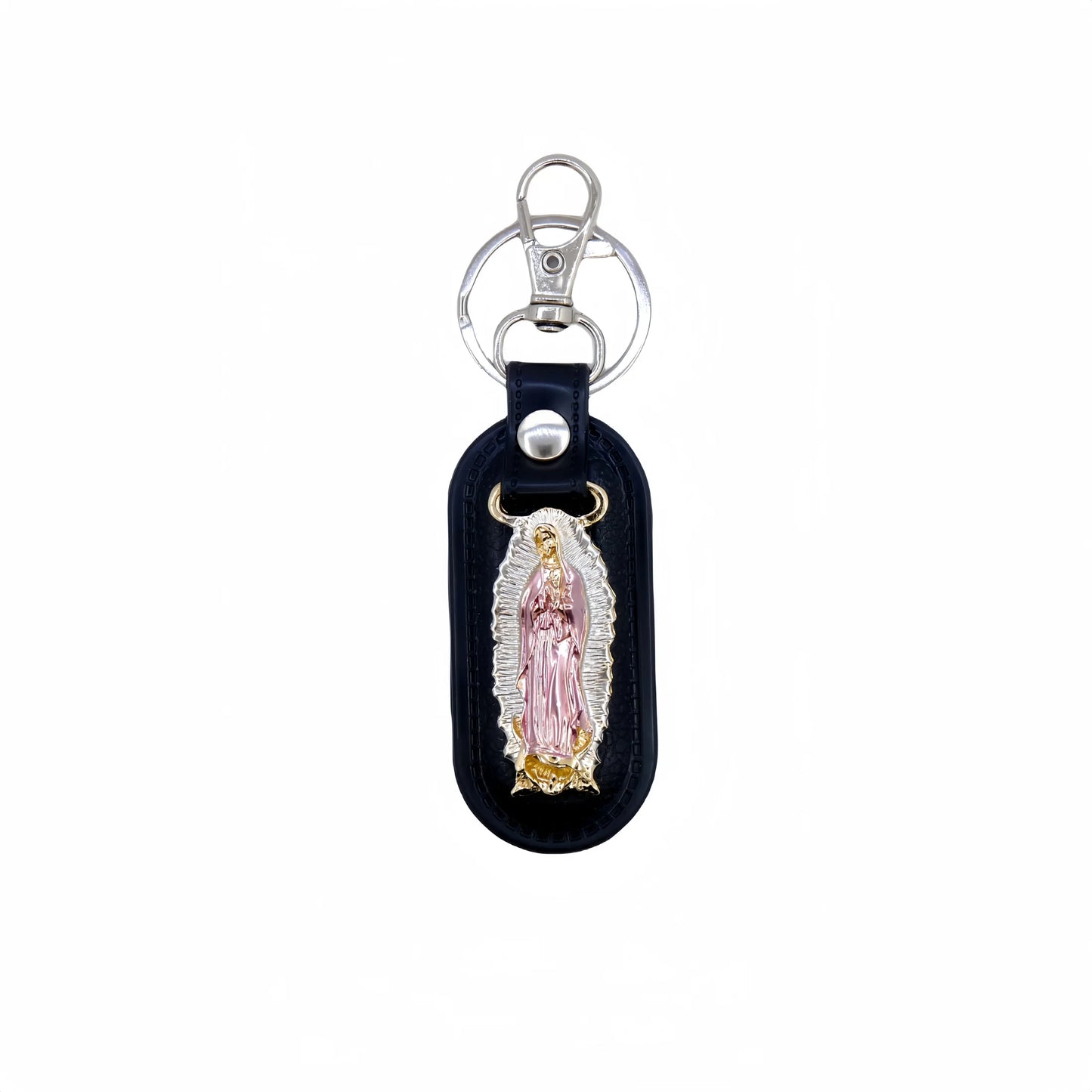 1pc Metal PU Leather Virgin Maria Mama Pendant Keyring Keychain Religious Ornament