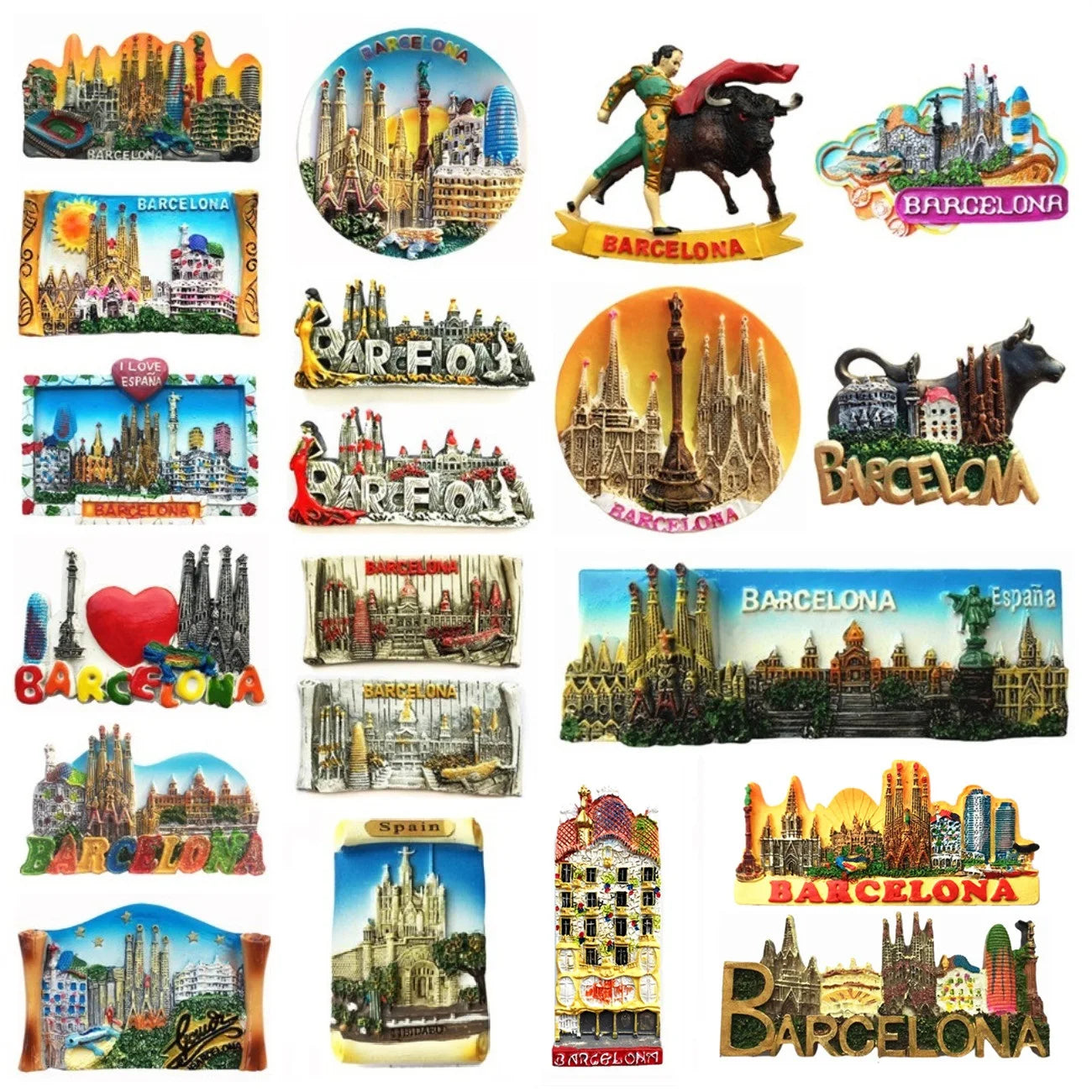Spain Barcelona Fridge Magnets Tourist Souvenir Decoration Articles Handicraft Magnetic Refrigerator Stickers Collection Gifts