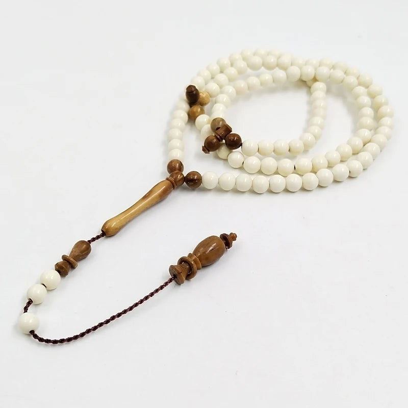 Tasbih Natural Camel bone with kuka wood 99 prayer beads Muslim ADHA eid gift misbaha arabic fashion bracelet