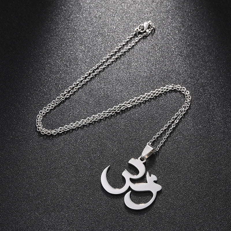 2024 new fashion stainless steel Aum Yoga necklace for women and men couples ethnic style accessory collarbone chain anniversary