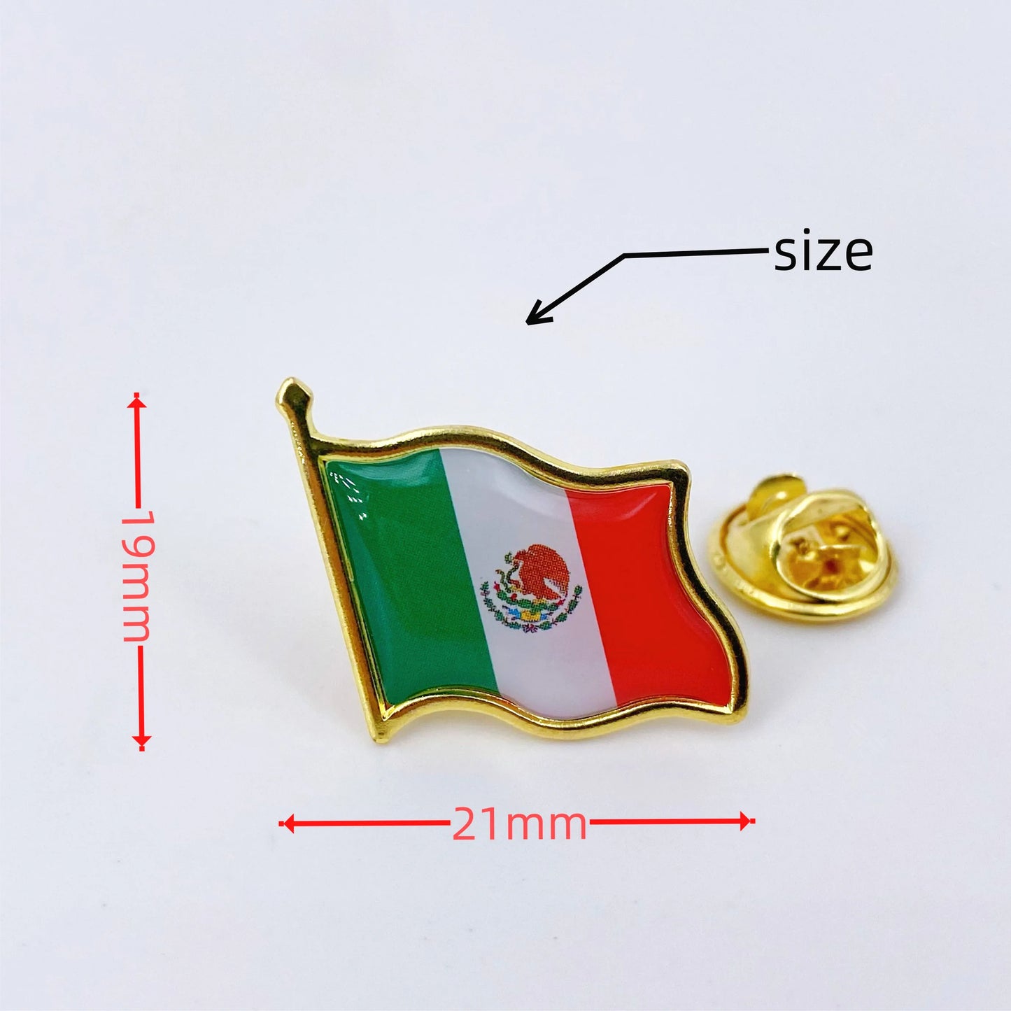 Mexico Flag Lapel Pins - Bulk Pack Mexican National Emblem Badges for Jackets Hats Backpacks And Clothes