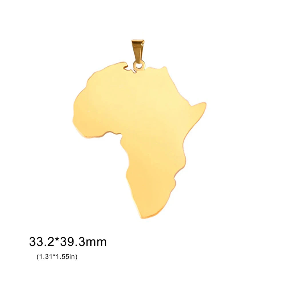 EUEAVAN 1pc Africa Berbers Symbol Map Stainless Steel Pendant for Necklace African Kabyle Berber Jewelry Making Supplies DIY